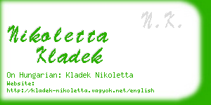 nikoletta kladek business card